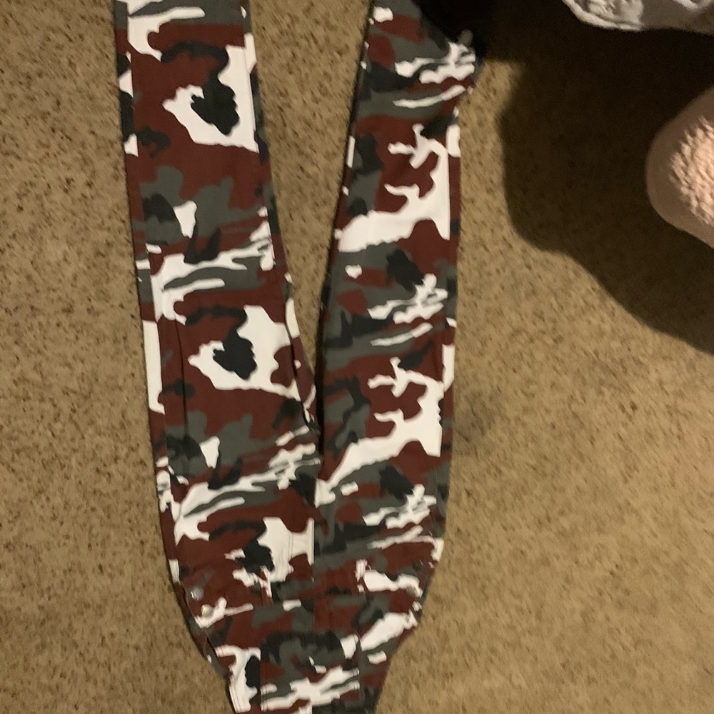 Red camouflage overalls